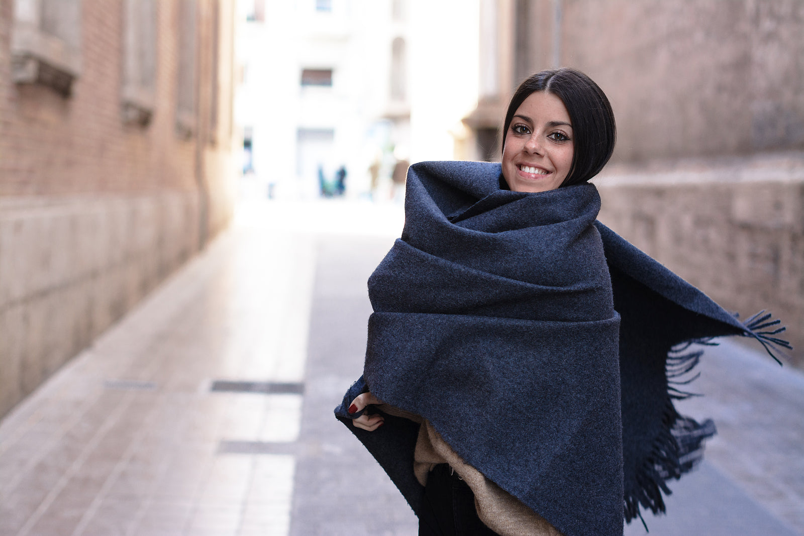 woman wearing pashmina shawl