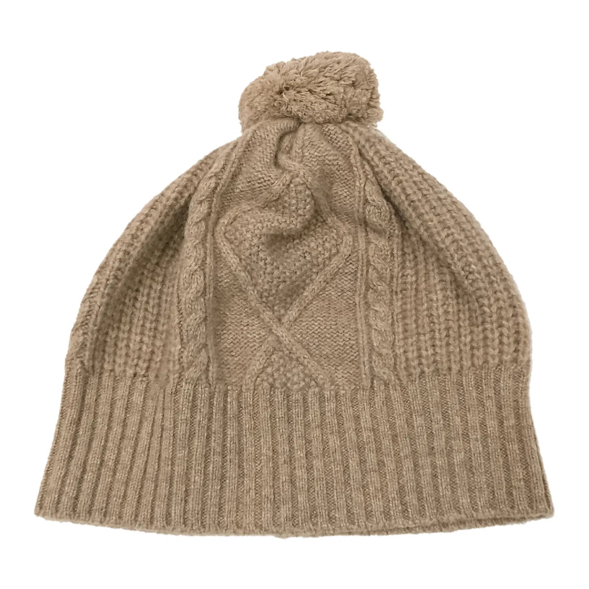 Scottish Cashmere PomPom Cable Beanie - TCG London