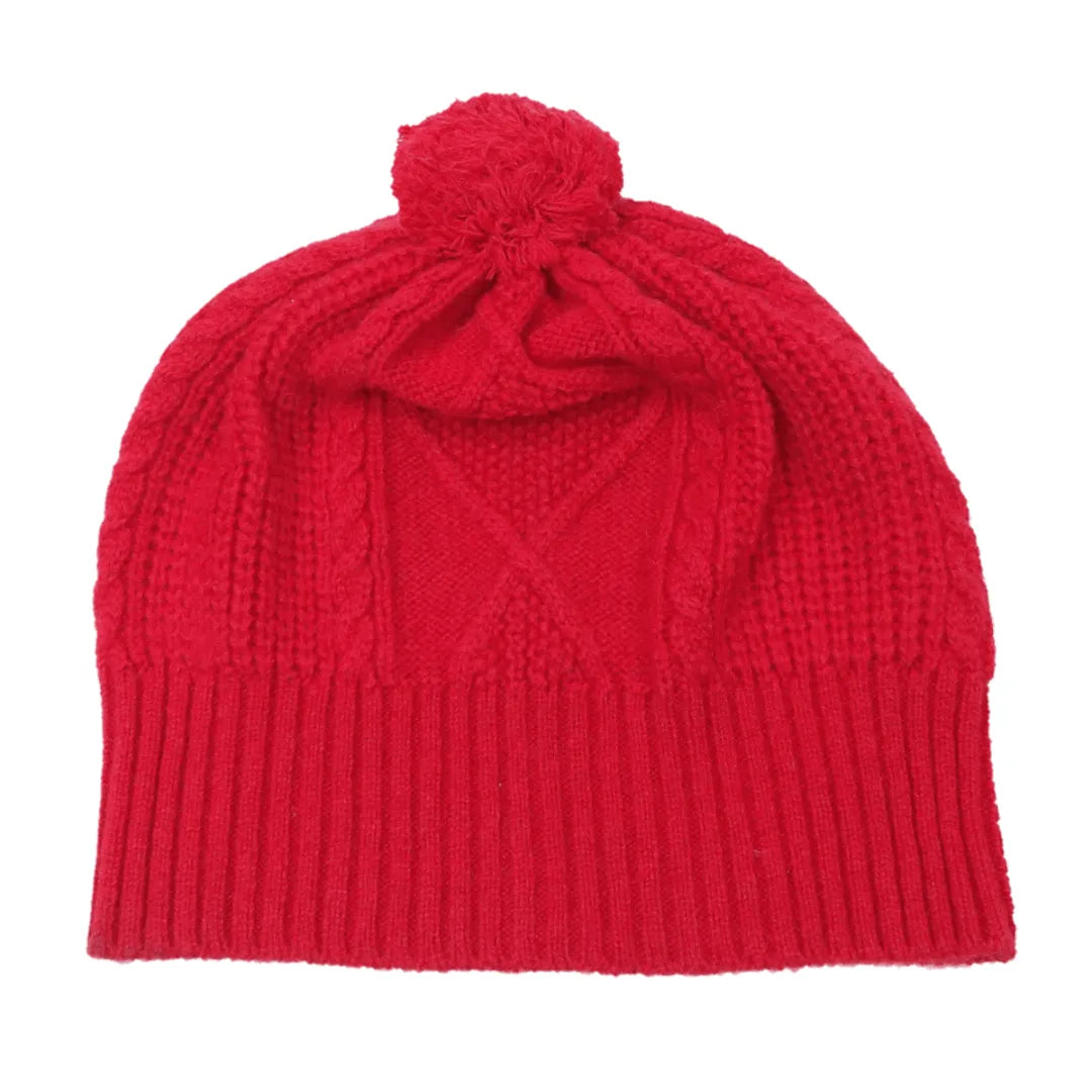 Scottish Cashmere PomPom Cable Beanie - TCG London