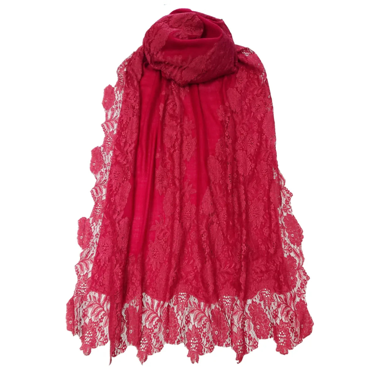 Pink Lace Pure Pashmina Cashmere Shawl - TCG London