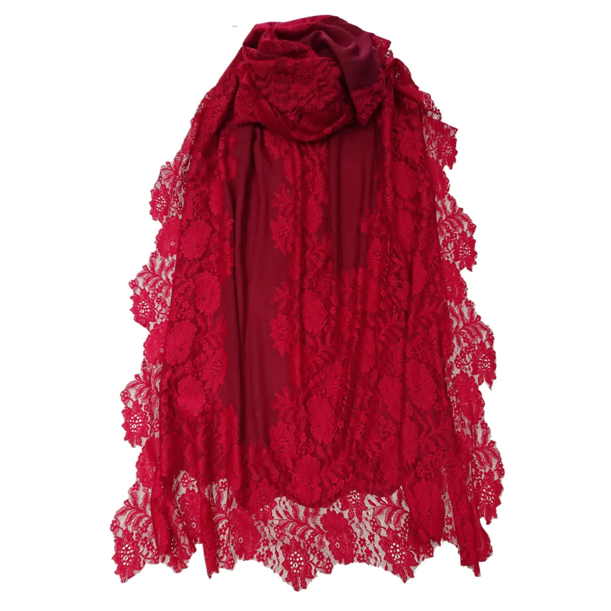 Red Lace Pure Pashmina Cashmere Shawl - TCG London