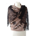 100% Pure Pashmina Cashmere Stole - Large Scarf With Embroidery And Lace - TCG London