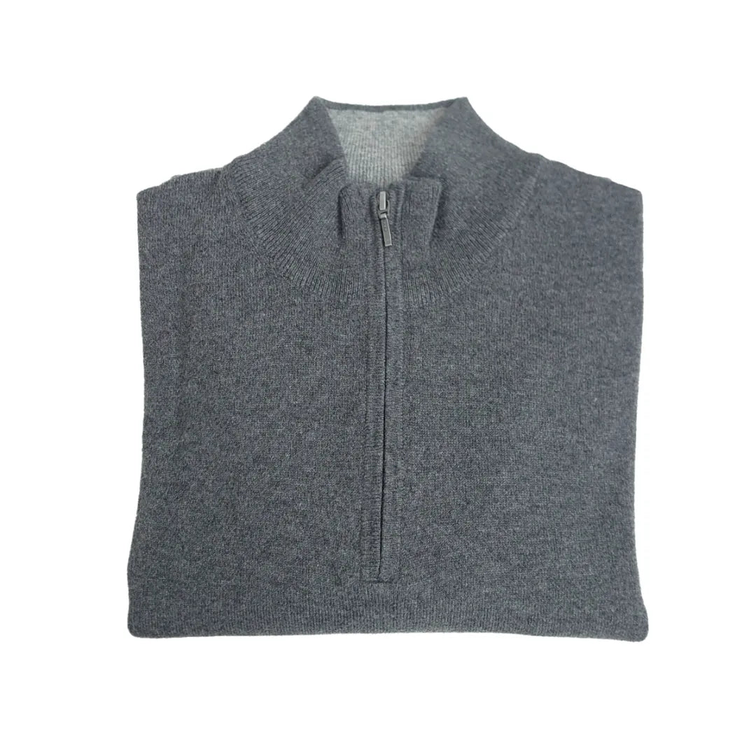 Classic Fit Zip Neck Cashmere Jumper