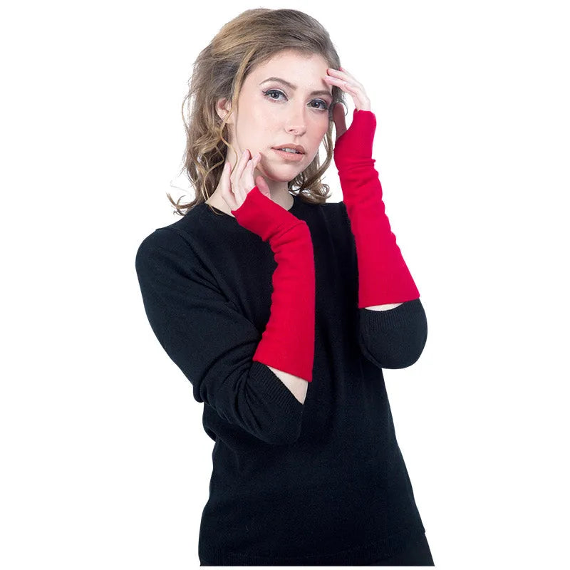 Long Cashmere Wrist Warmers - TCG London