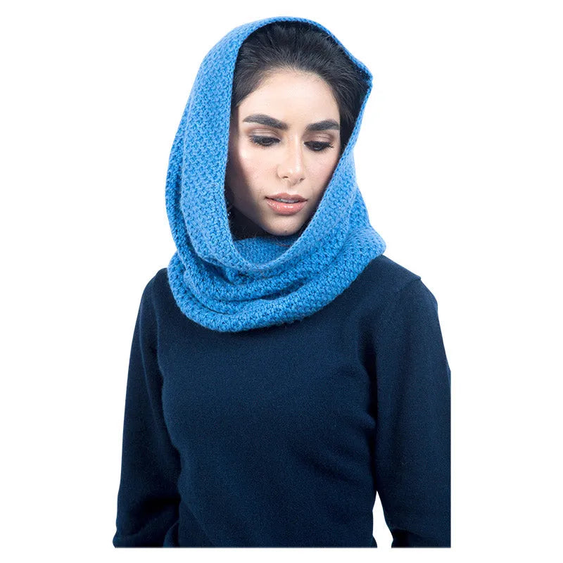 Cashmere Snood on Head