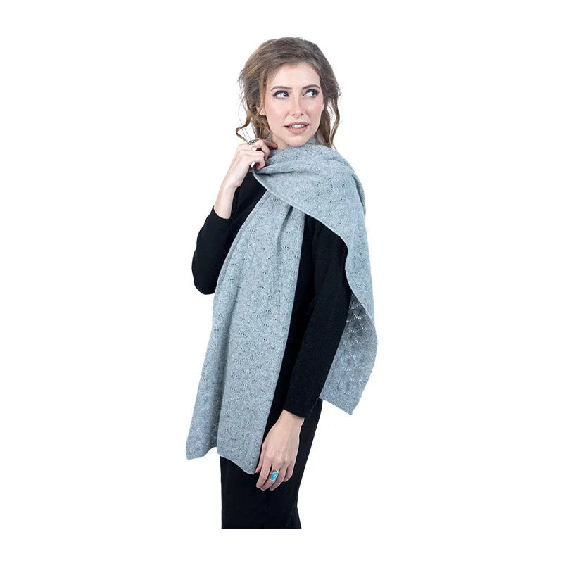 Scottish Cashmere Pointelle Knit Scarf - TCG London