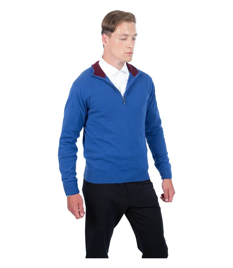 Classic Fit Zip Neck Cashmere Jumper