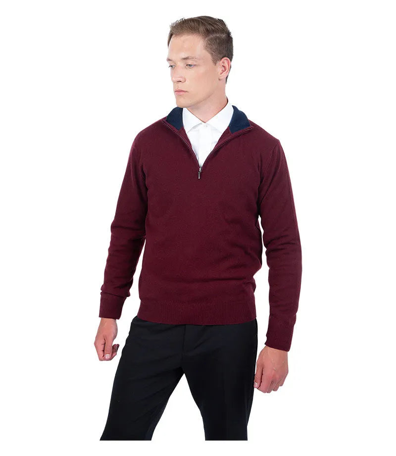 Classic Fit Zip Neck Cashmere Jumper