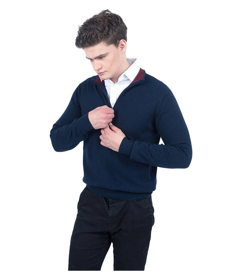 Classic Fit Zip Neck Cashmere Jumper