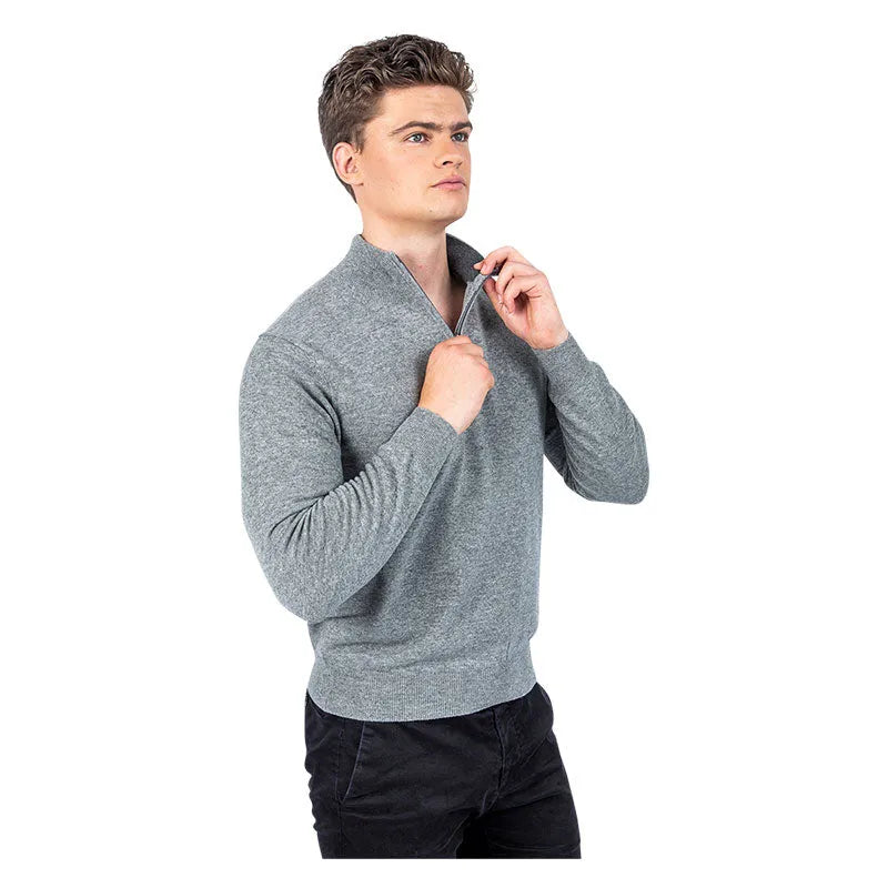 Classic Fit Zip Neck Cashmere Jumper