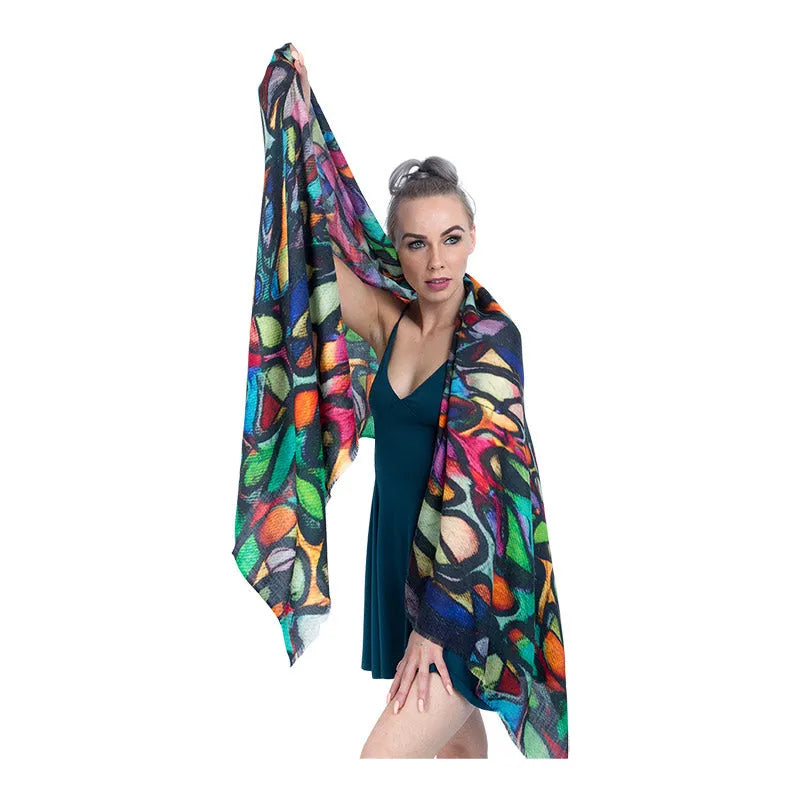 Multicolor Large Pashmina Printed Stole