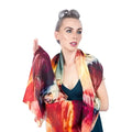 Red & Yellow Printed Pashmina Stole - TCG London