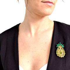 Swarovski Crystals Pineapple Brooch - TCG London