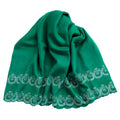 Green Large Pashmina Shawl with Crystal Beads Border Media