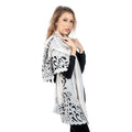 Silver Grey Cut-Out Design Pashmina Cashmere Stole - TCG London