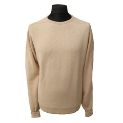 Cashmere Loose Fit Saddle Shoulder Round Neck Jumper With Turnback Cuffs