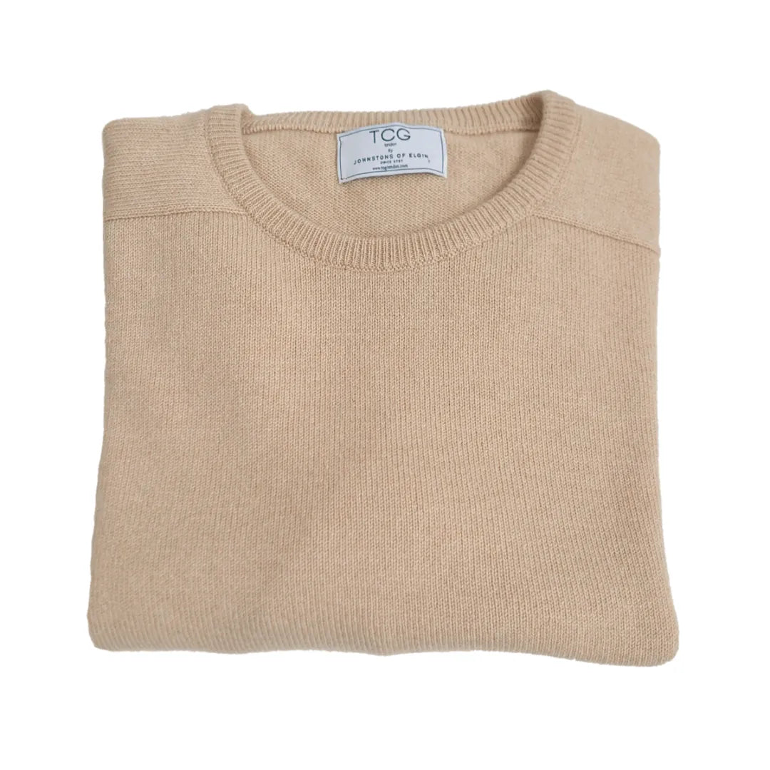 Cashmere Loose Fit Saddle Shoulder Round Neck Jumper With Turnback Cuffs