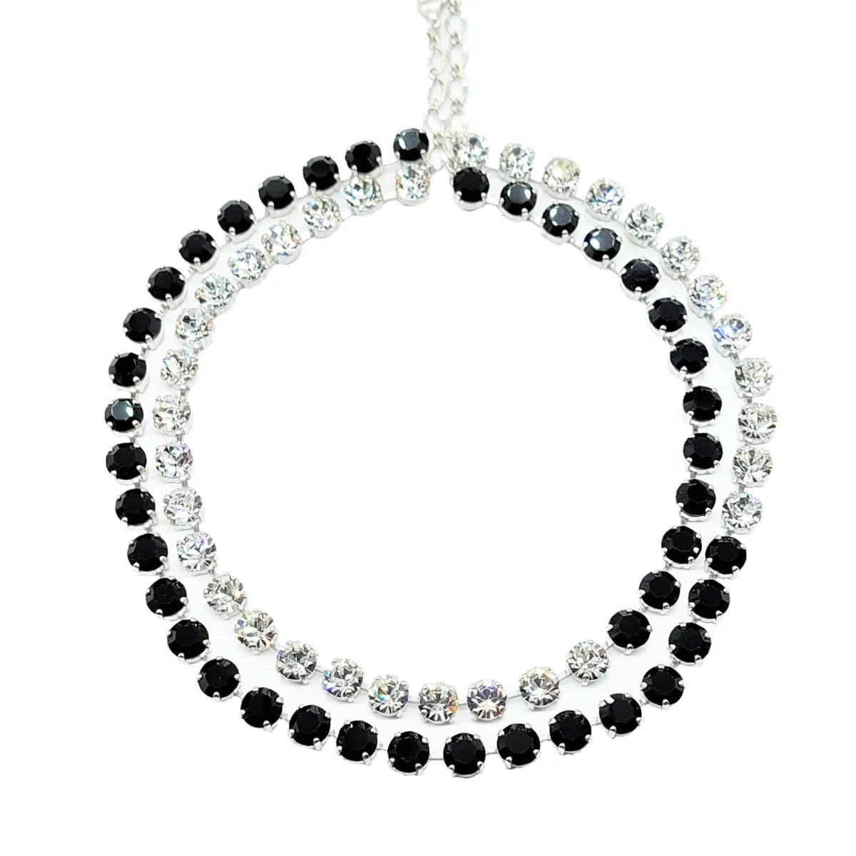 Dual Row Bicolour Swarovski Crystals Necklace