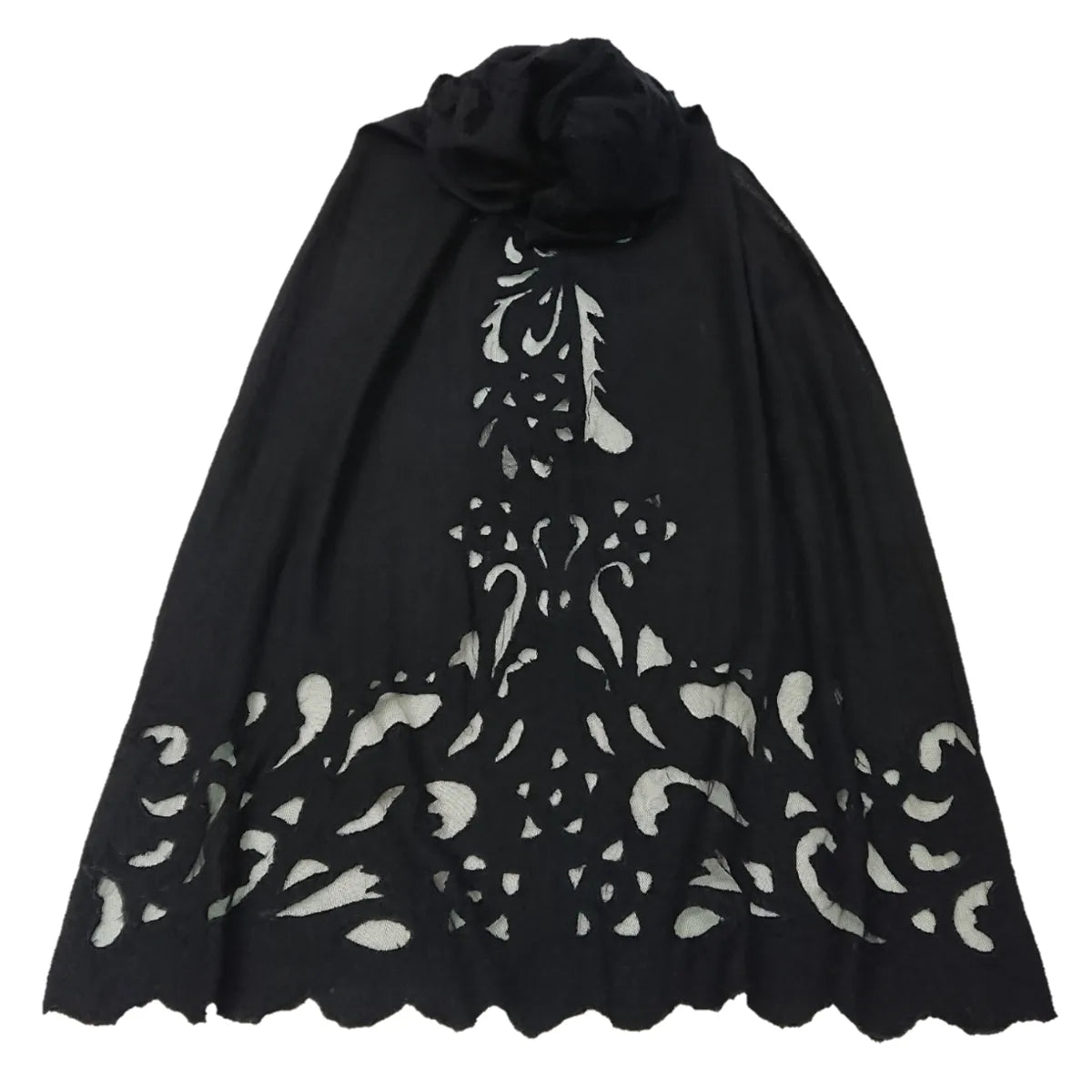 Black Cut-Out Design Pashmina Cashmere Stole - TCG London