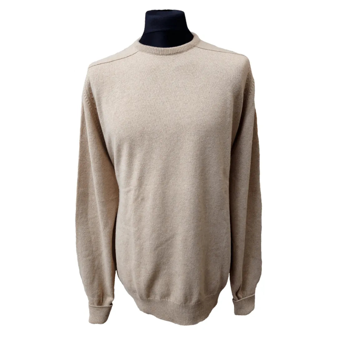 Cashmere Loose Fit Saddle Shoulder Round Neck Jumper With Turnback Cuffs