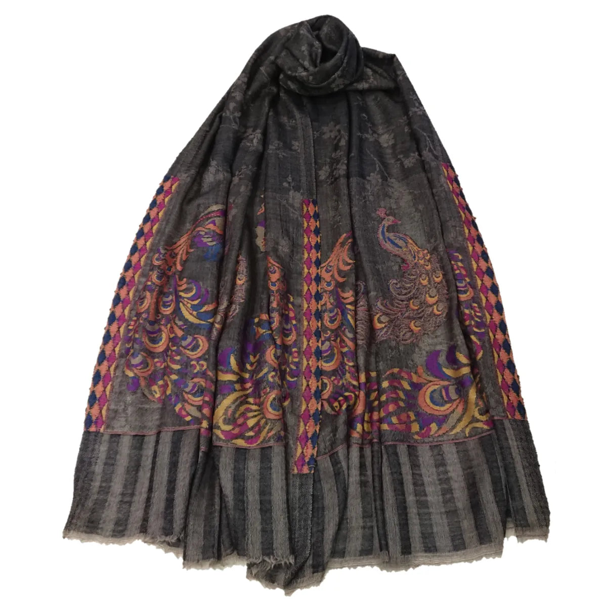 Large Fine Pashmina Stole with Patterned Design