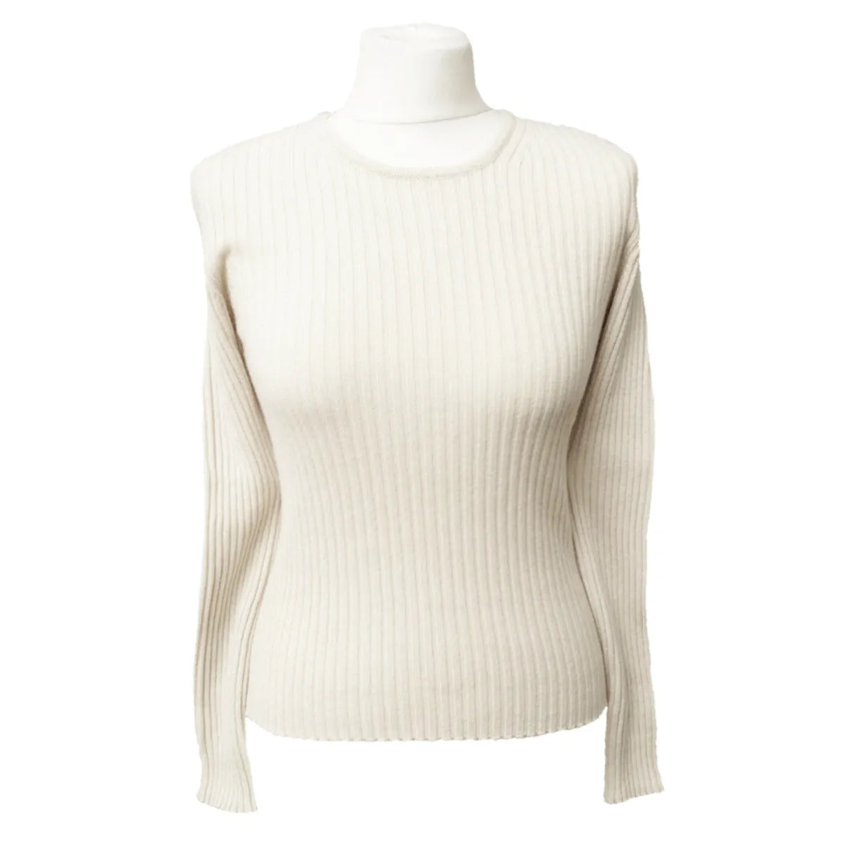 Cashmere Ribbed Round Neck Jumper