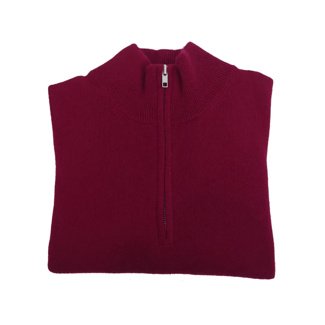 Relaxed Fit Cashmere Zip Neck Jumper