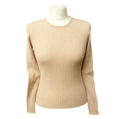 Cashmere Ribbed Round Neck Jumper