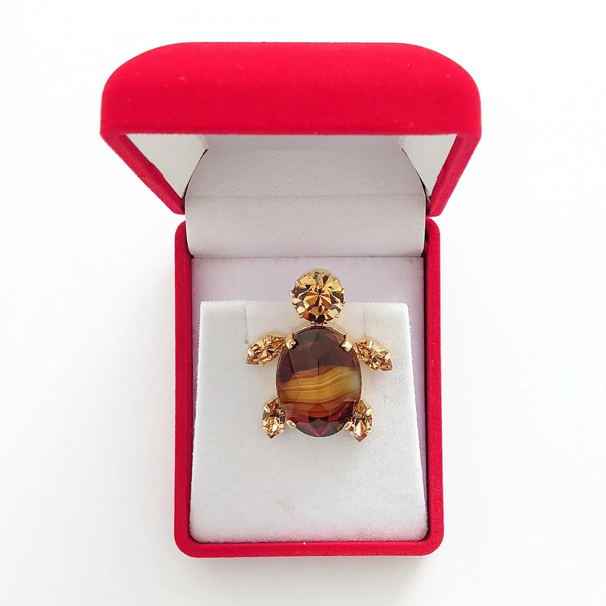 Swarovski Crystals Small Turtle Lapel Brooch - TCG London