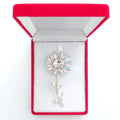 Swarovski Crystals Sparkling Flower Lapel Brooch - TCG London