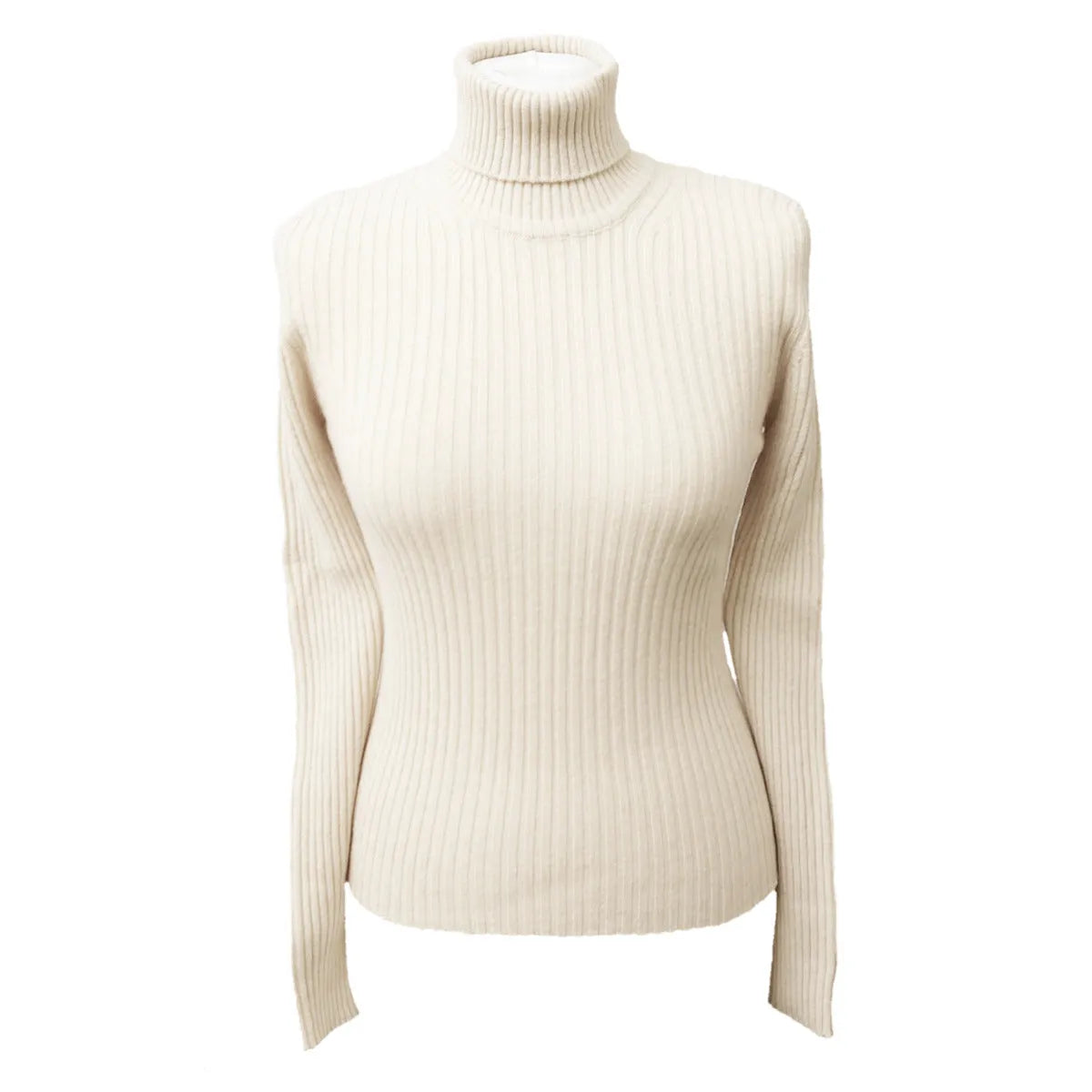 Cashmere Ribbed Roll Neck Jumper