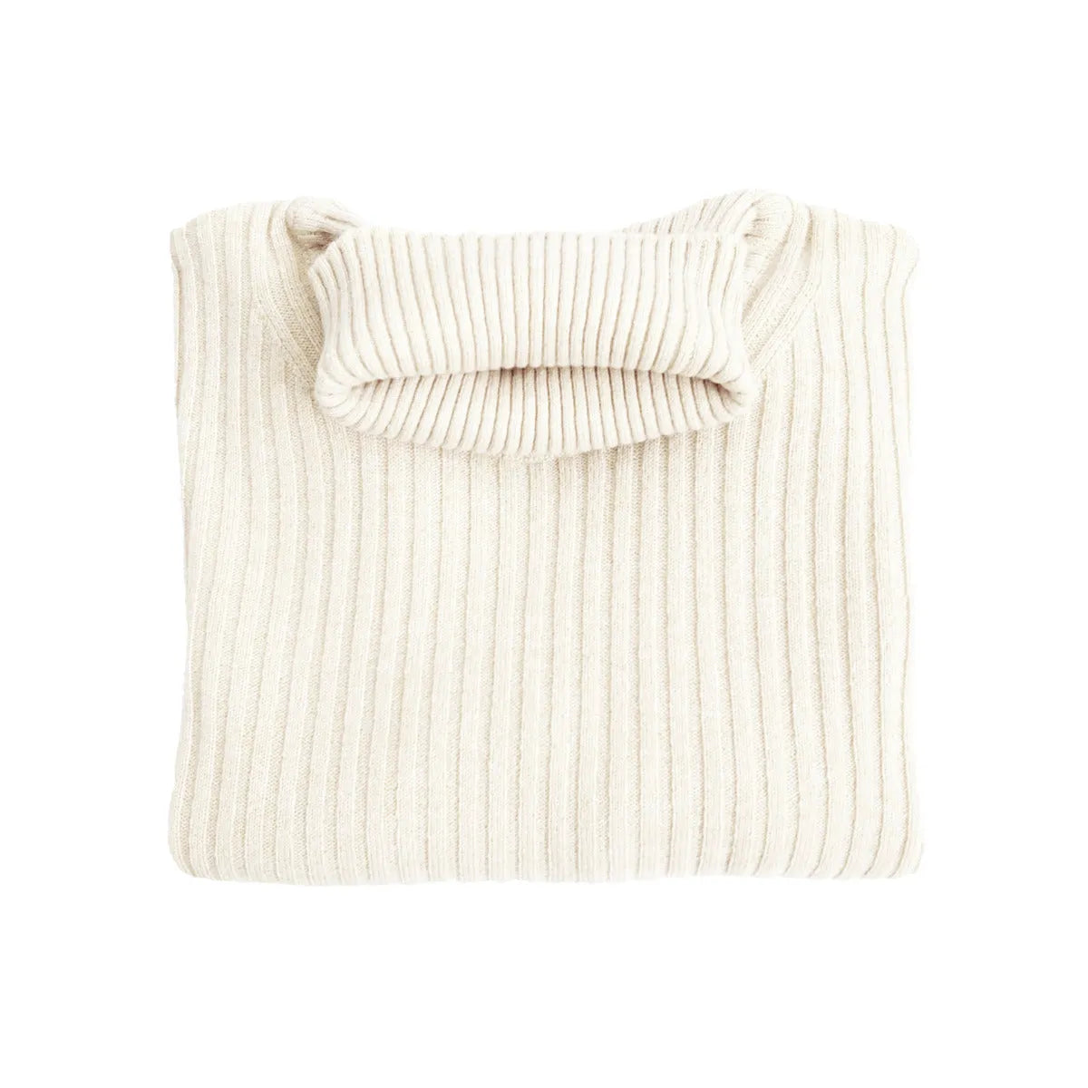 Cashmere Ribbed Roll Neck Jumper