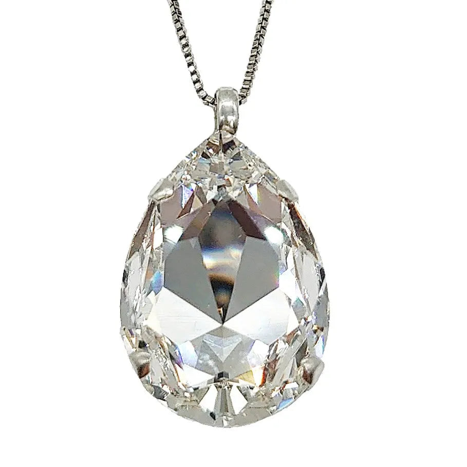 Large Swarovski Crystals Teardrop Pendant