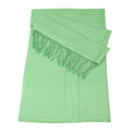 Leaf Green Cashmere and Silk Pashmina Stole - TCG London