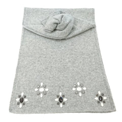 Scottish Cashmere Embellished Knitted Scarf - TCG London