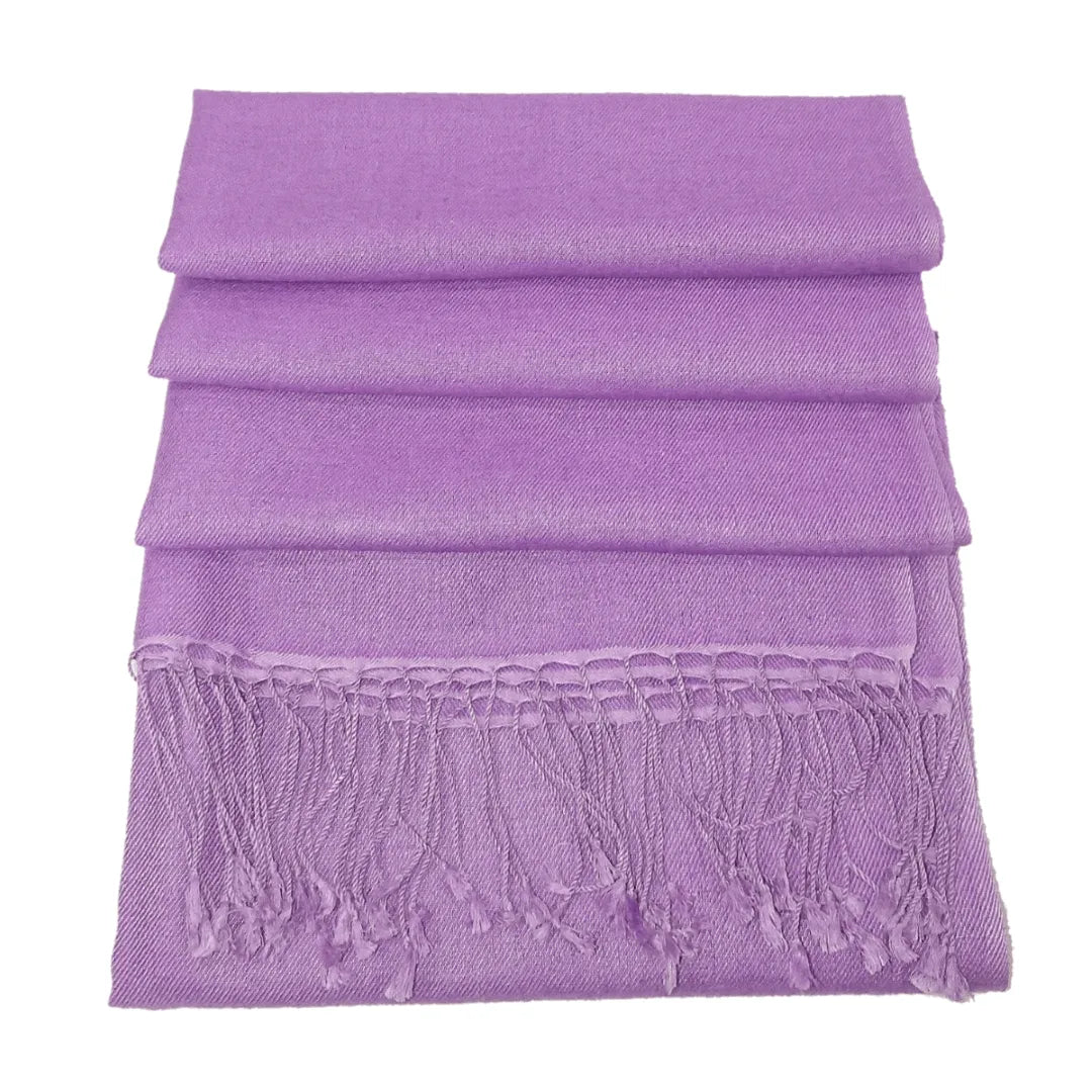 Light Purple Cashmere and Pashmina Scarf - TCG London