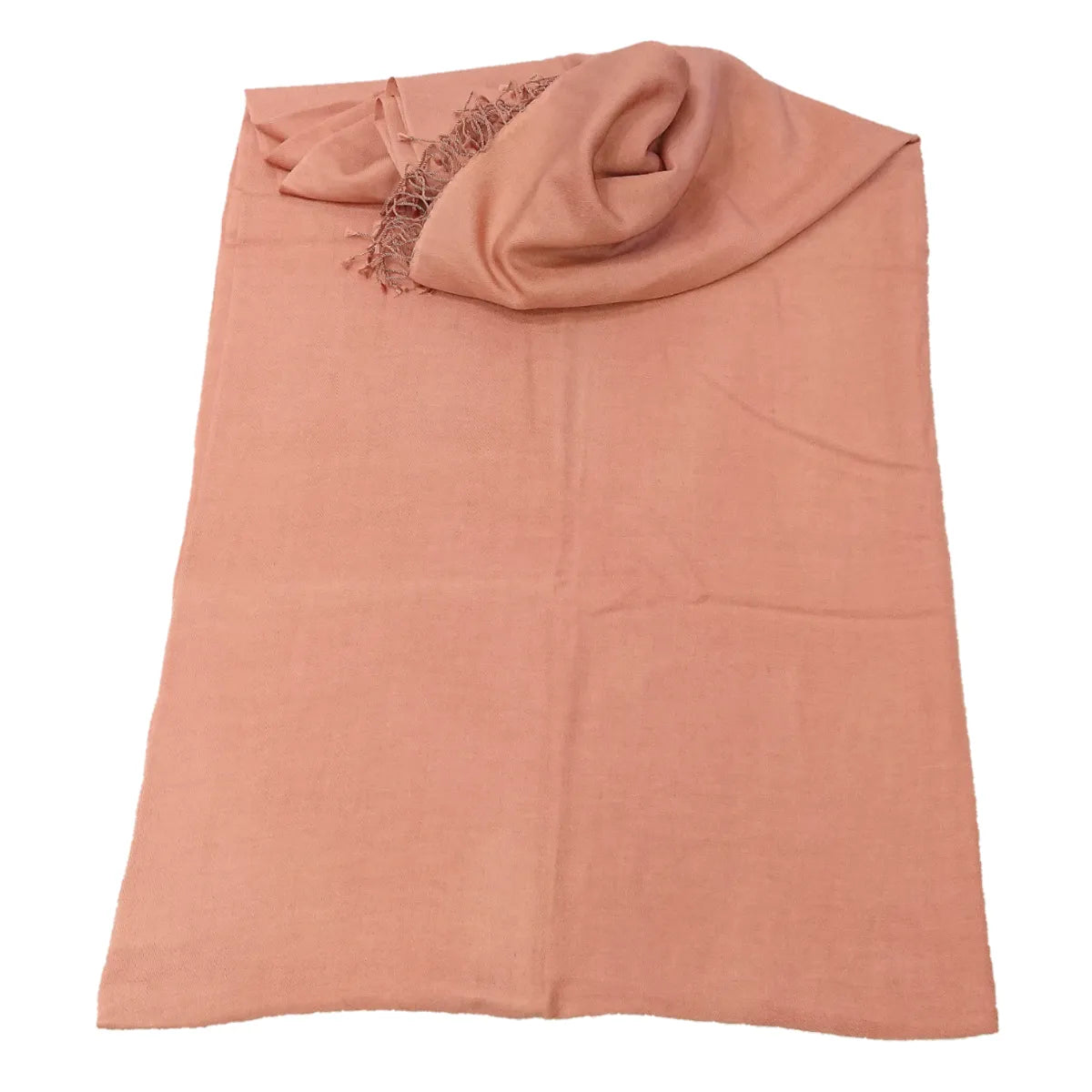 Light Terracotta Cashmere and Silk Pashmina Shawl - TCG London