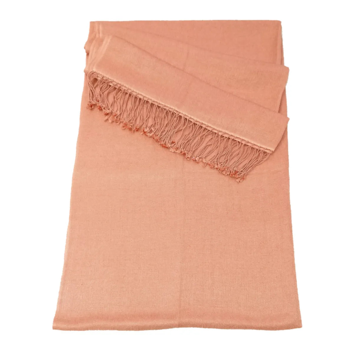 Light Terracotta Cashmere and Silk Pashmina Stole - TCG London