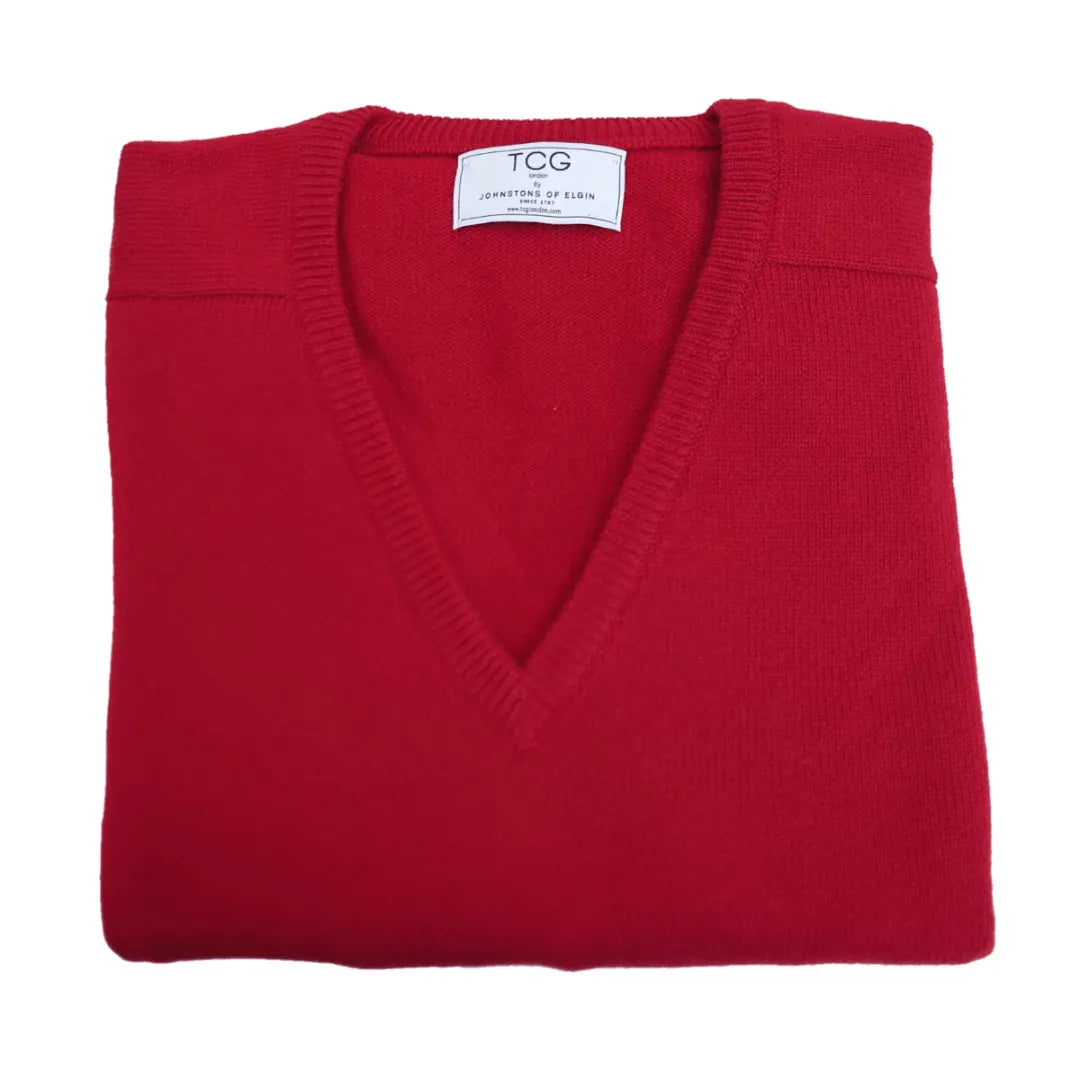 Cashmere Loose Fit Saddle Shoulder V-Neck Jumper With Turnback Cuffs