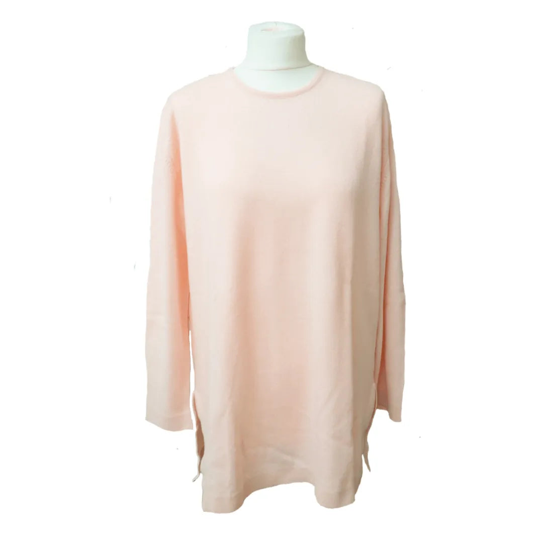 Loose Fit Cashmere Round Neck Long Tunic