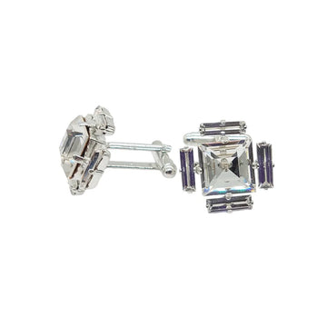 Swarovski Crystals Baguette Surround Square Cufflinks