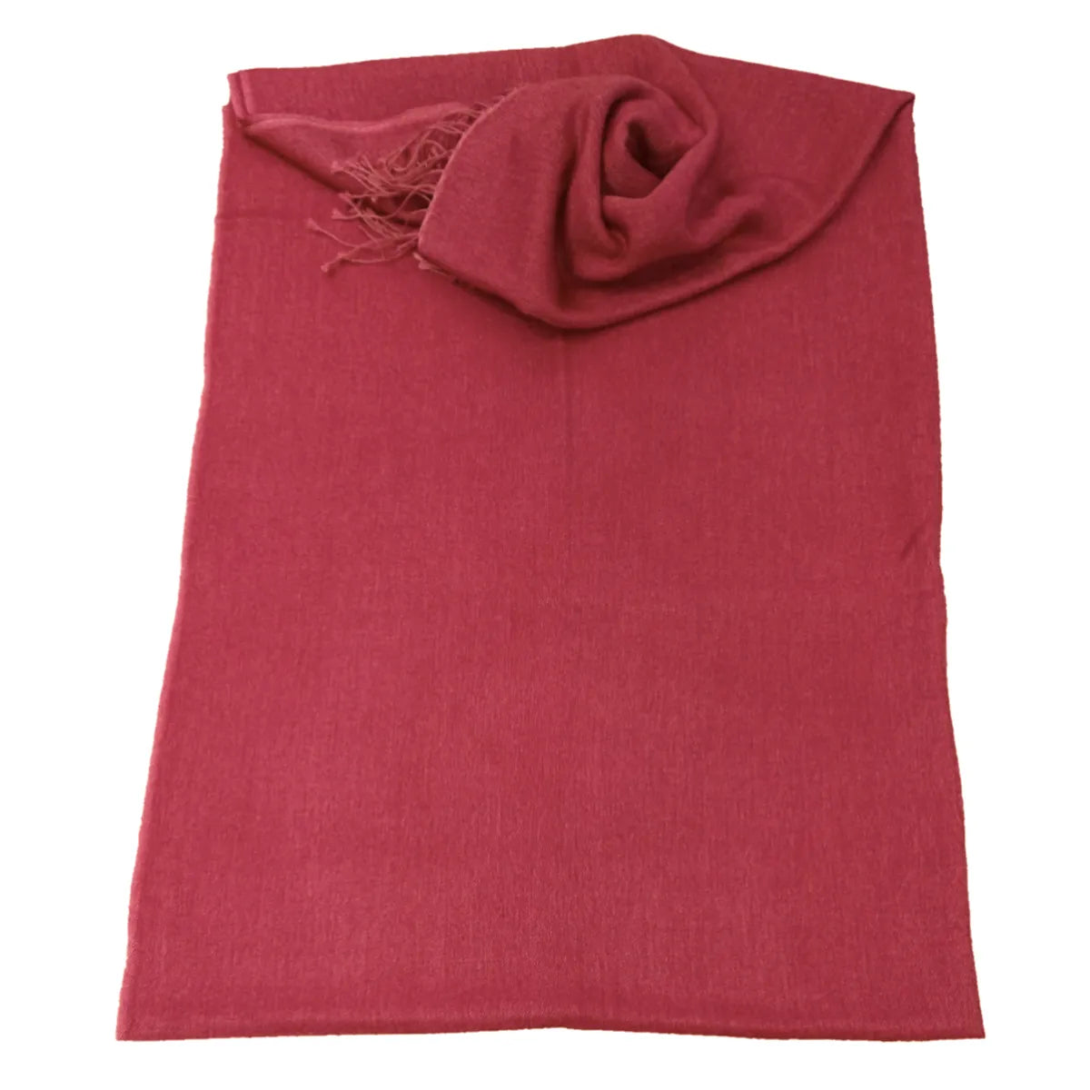 Vivid Maroon Cashmere and Silk Pashmina Shawl - TCG London