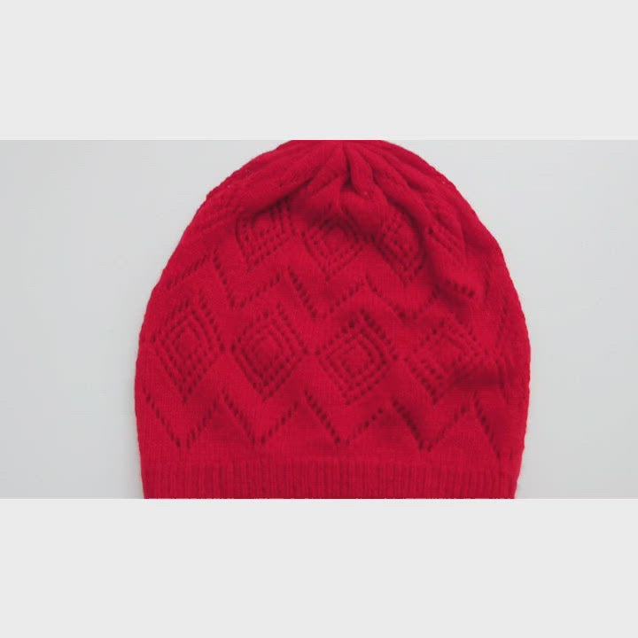 100% Pure Scottish Cashmere Pointelle Beanie