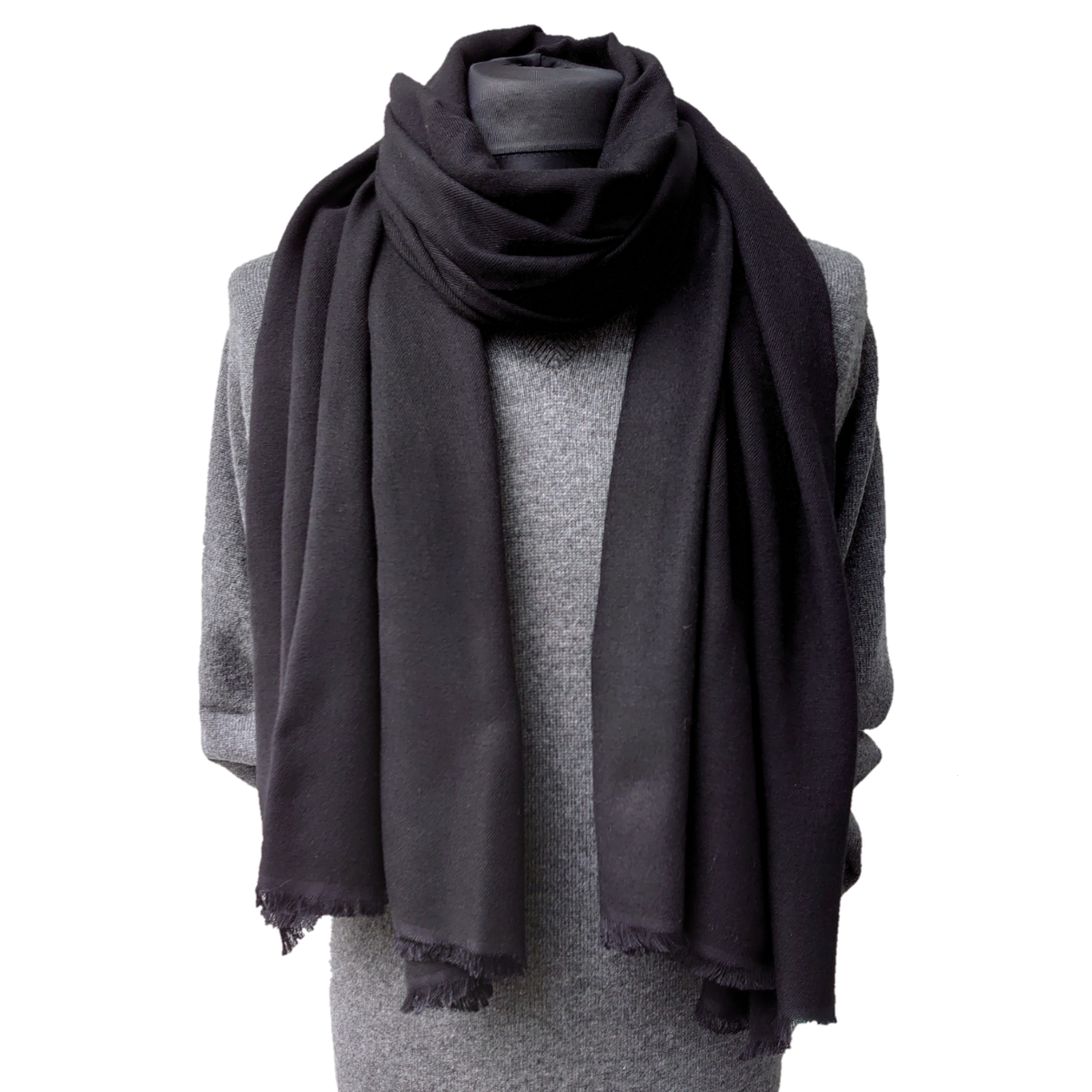 Ltd Edition Cashmere and Silk Black Extra Large Scarf