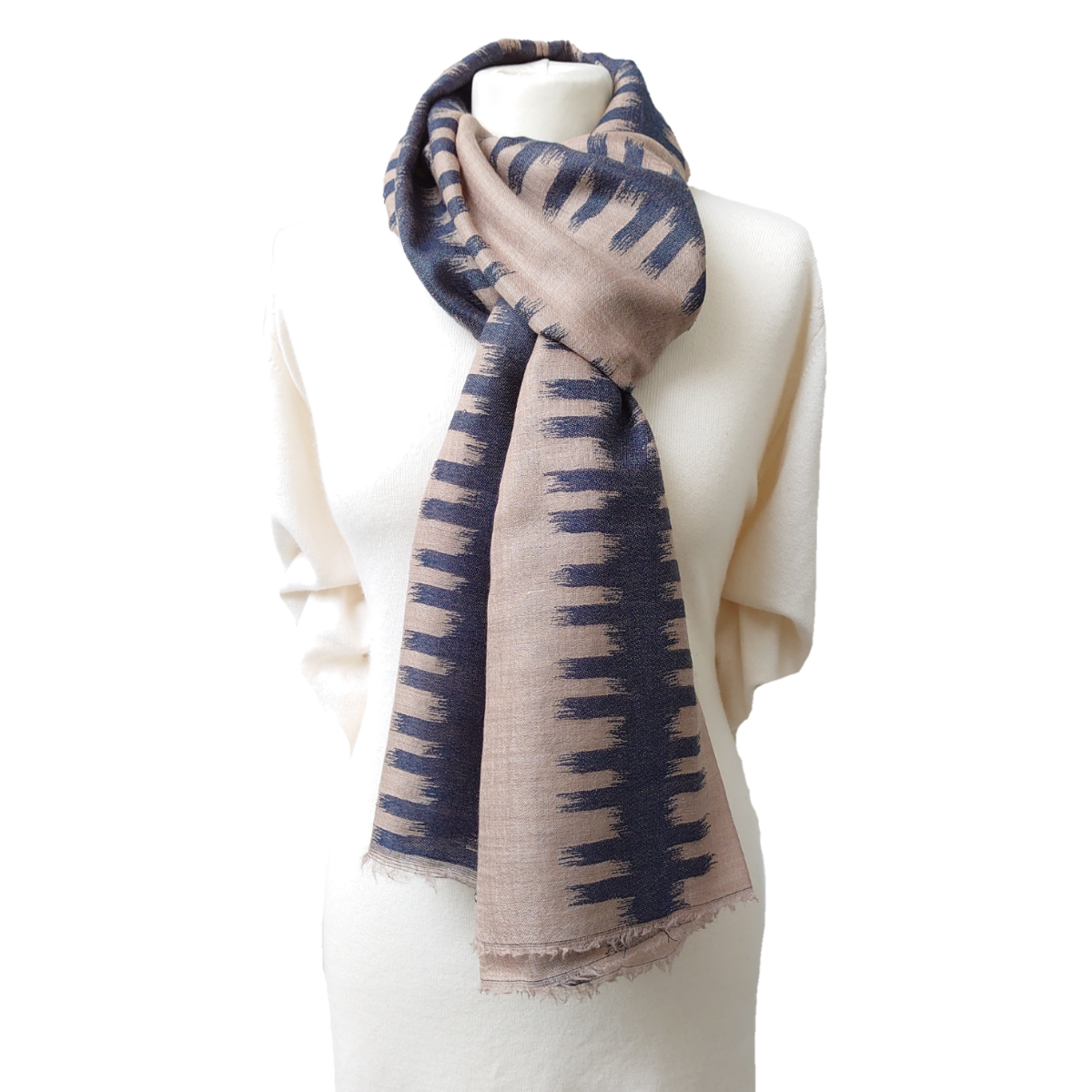 Fine Pashmina Stole - Large Scarf - Equalizer Pattern