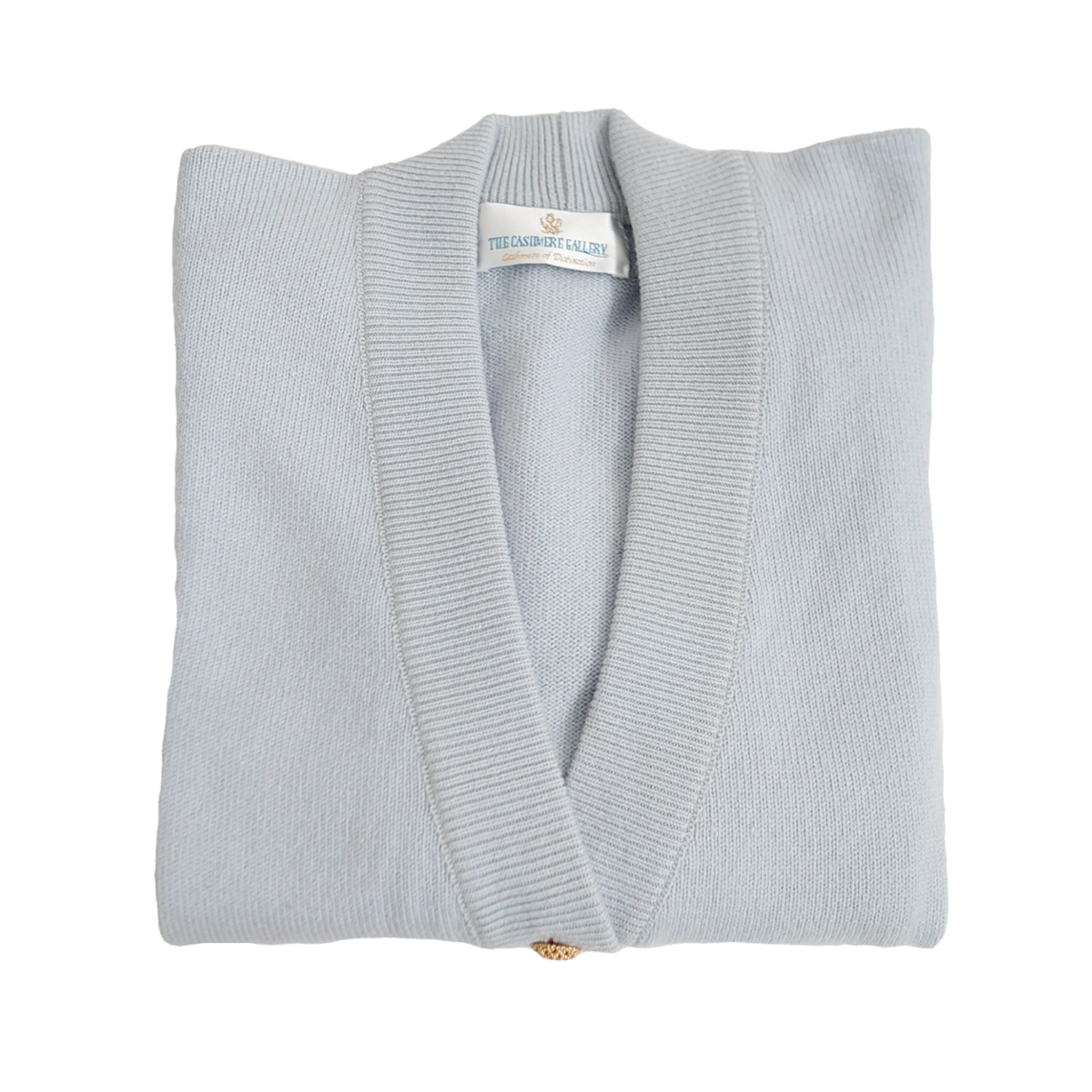 Ladies 100% Pure Cashmere Long, Loose Fit Classic Cardigan - Powder Blue - M - L