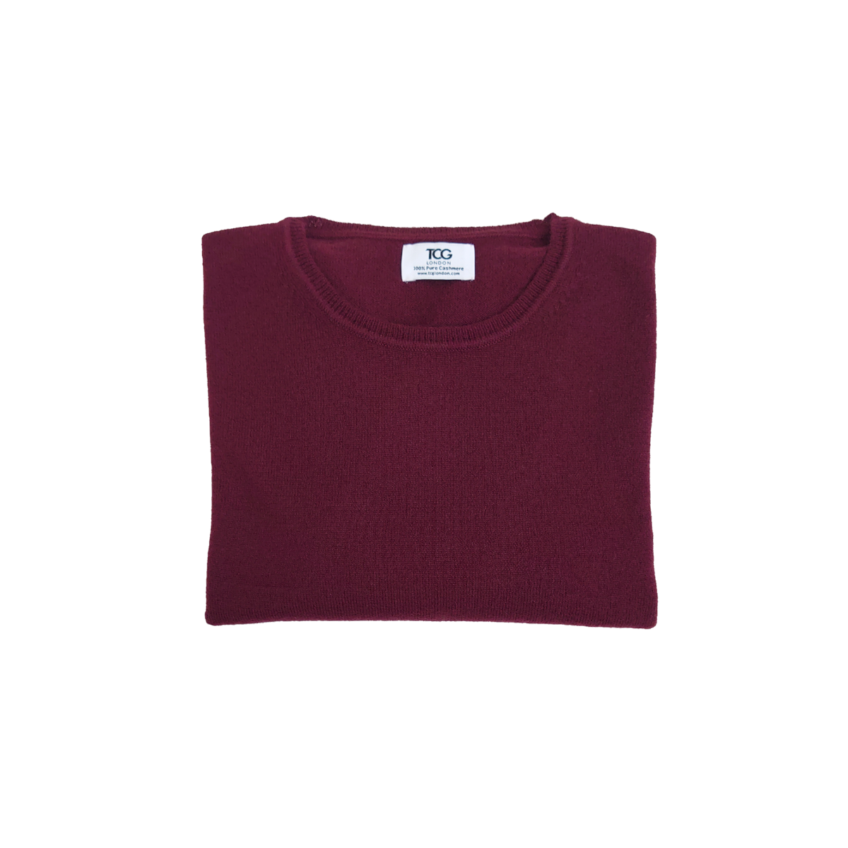 Ladies Classic Fit Round Neck 100% Pure Cashmere Jumper - Merlot Wine Red