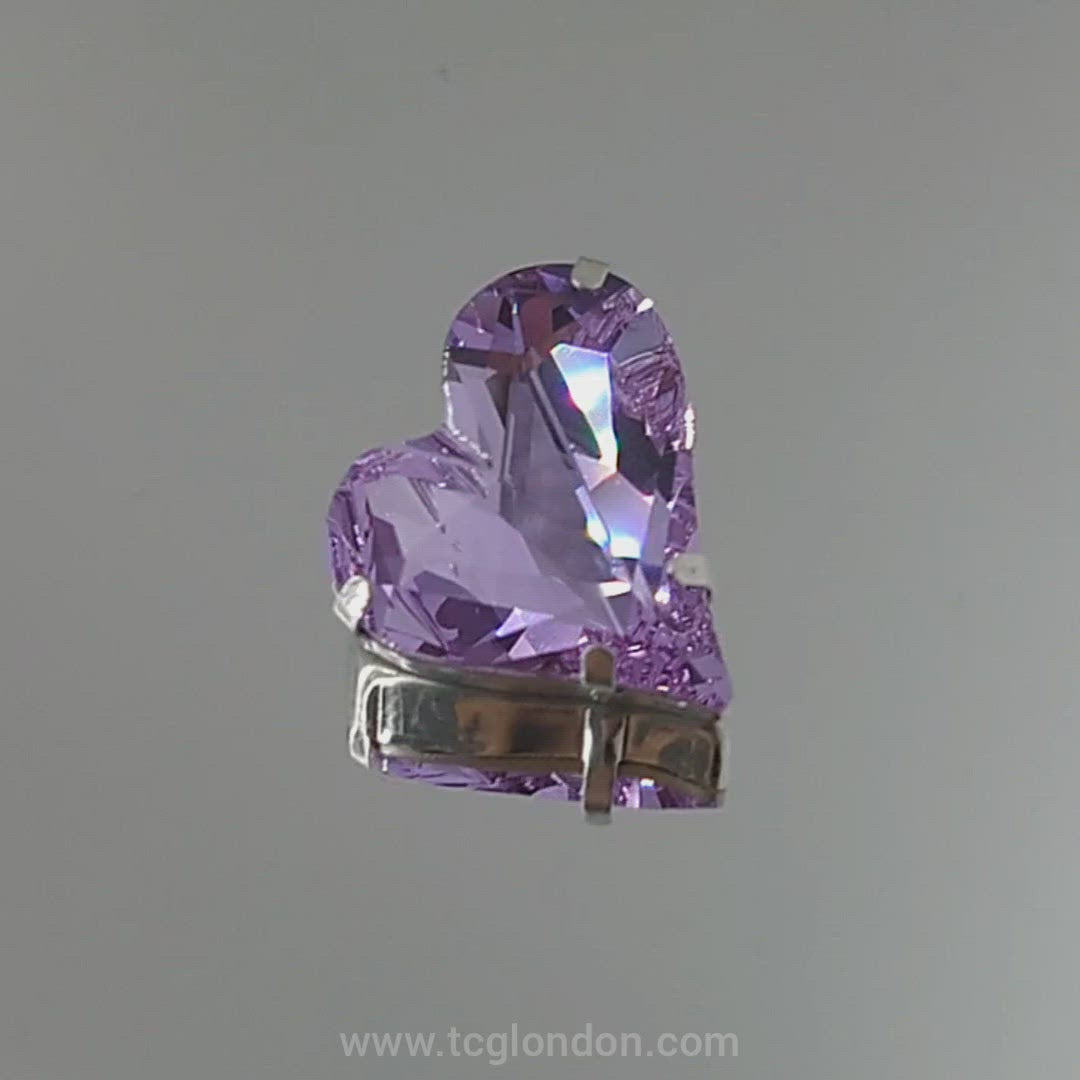 Heart Brooch - Silver Fittings - Swarovski Crystals