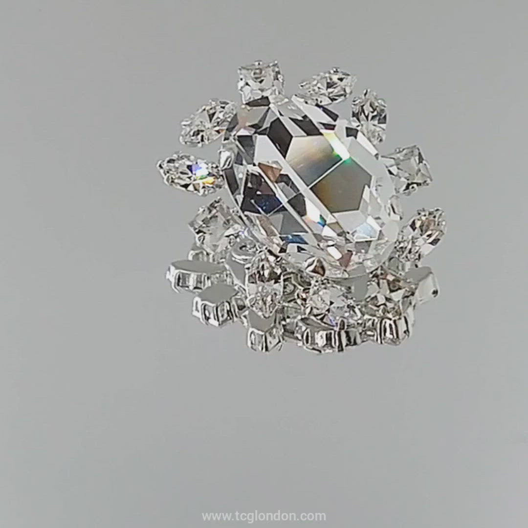 Crystal Dream Statement Brooch - Clear - Swarovski Crystals