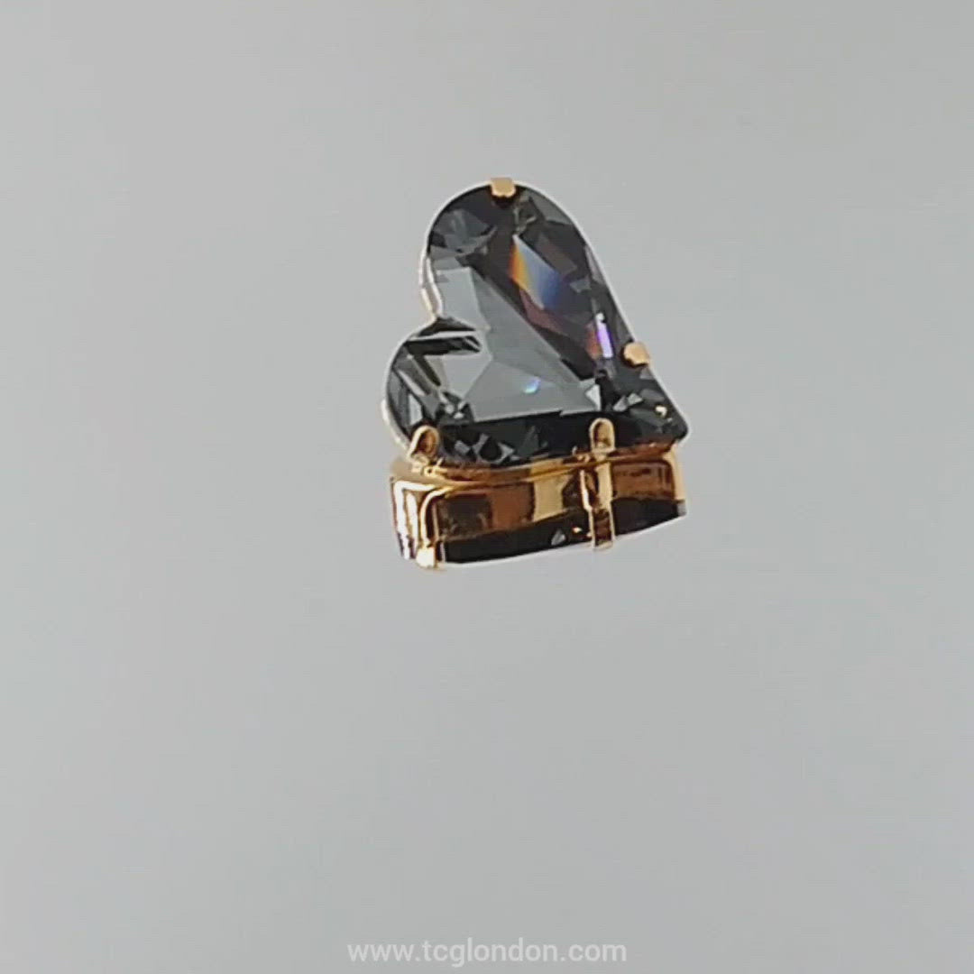 Grey Swarovski Heart Pin Video